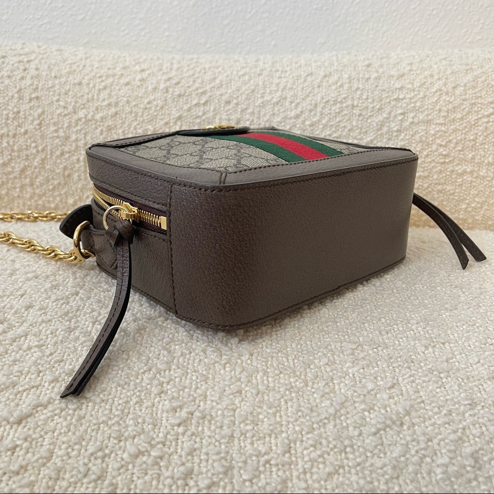 Gucci GG Supreme Monogram Mini Ophidia Top Handle Crossbody Purse - Picture 8 of 14